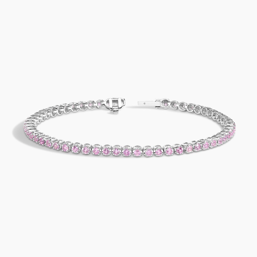 catchy Pink Sapphire Tennis Bracelet