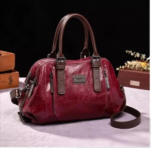 Maroon leather bag