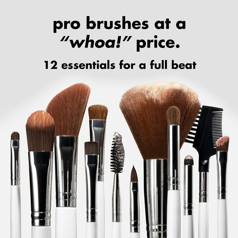  12-piece Professional Brush Set! Versatile, high-quality, and cruelty-free.