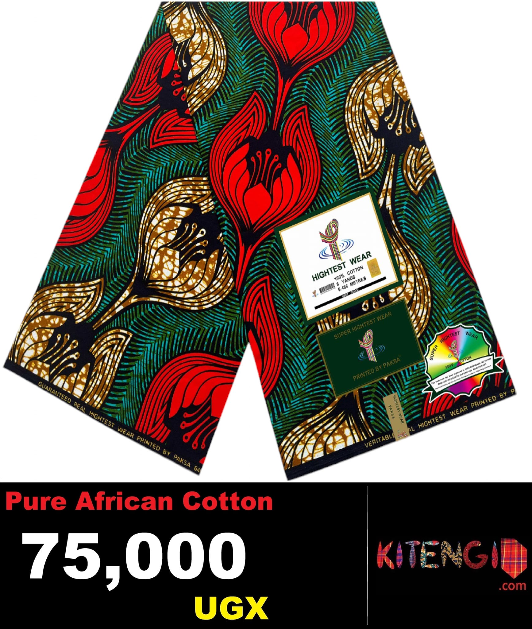 Pure cotton Kitenji African  fabrics