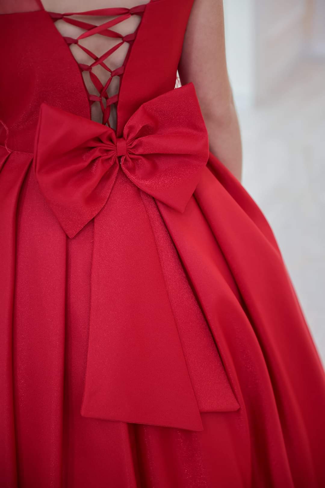 Girls red ball gown dress 