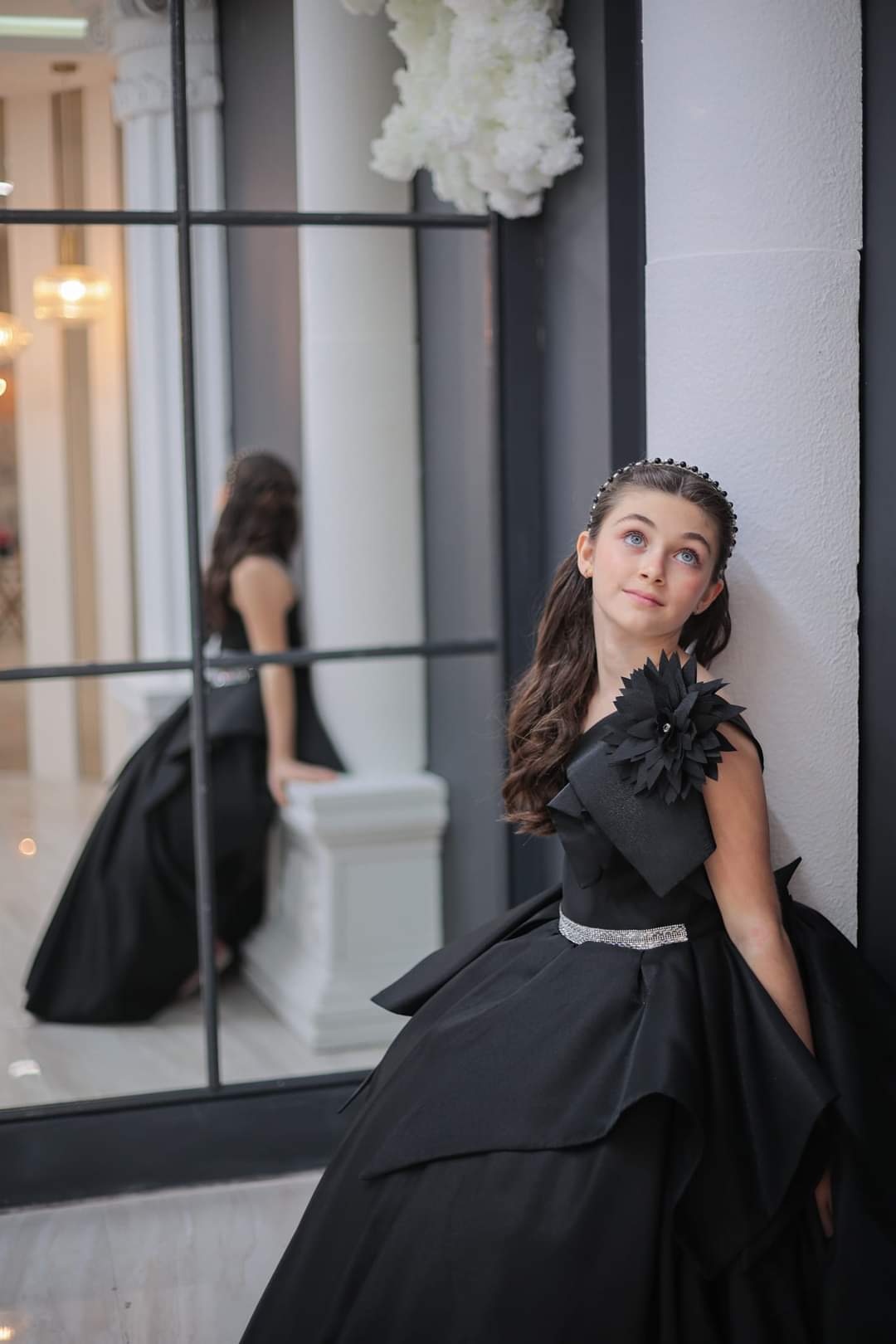 Girls black ball gown dress