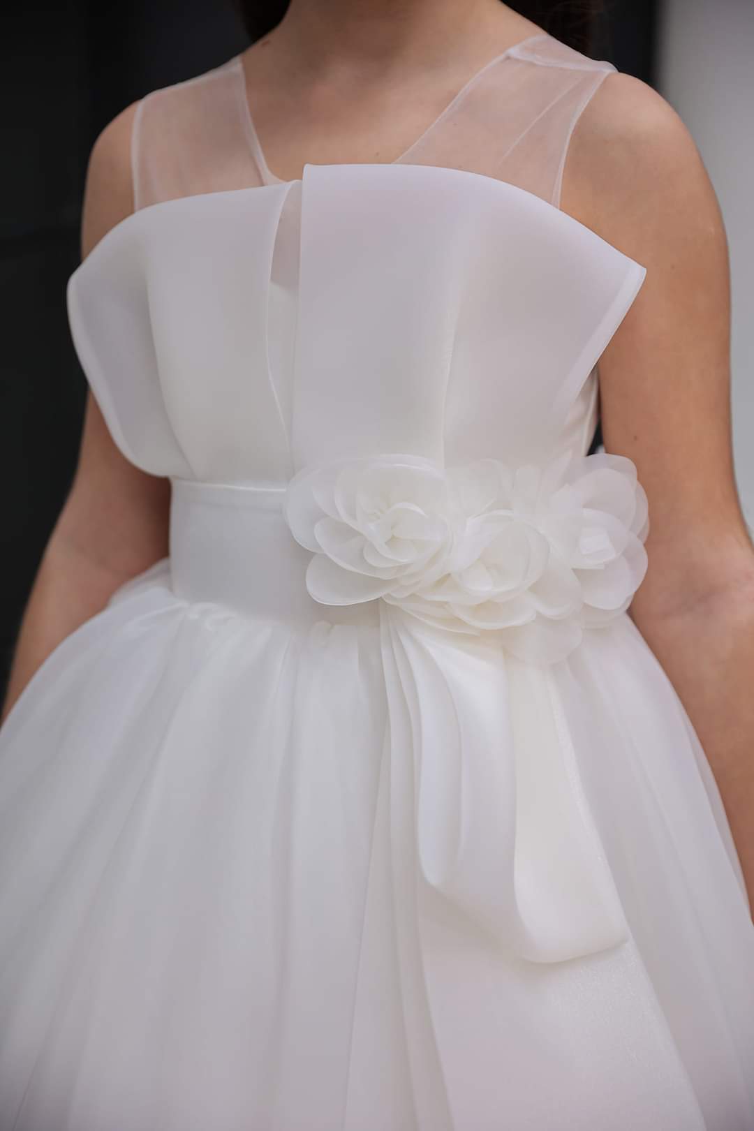 Girls white ball gown dress