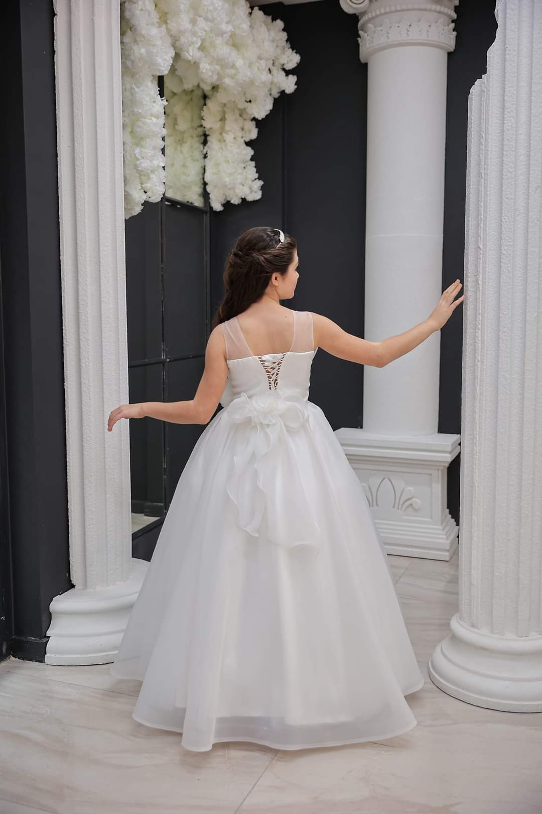 Girls white ball gown dress