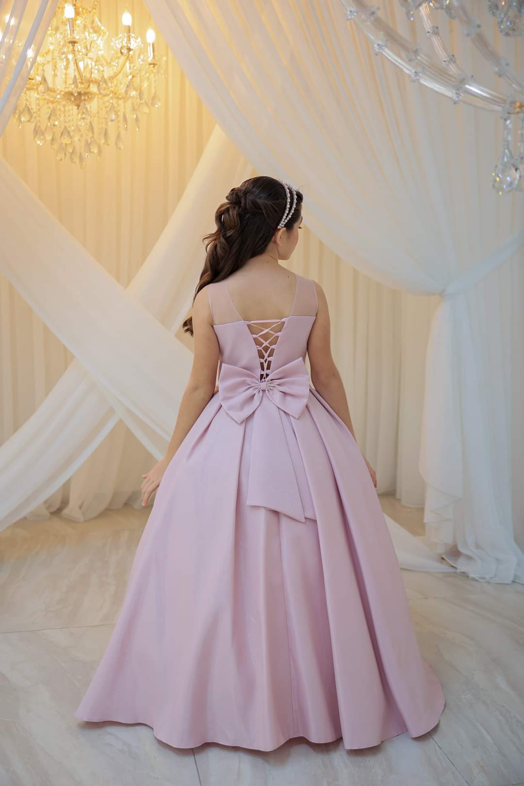 Girls pink ball gown dress