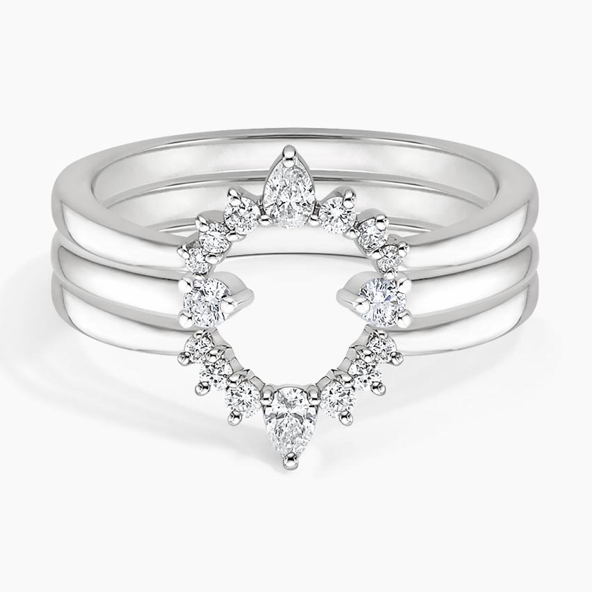 Lunette Wren Diamond wedding Ring Stack