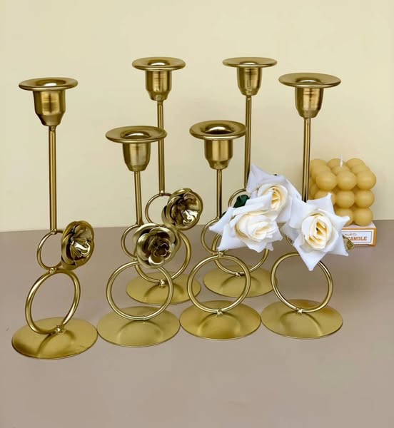 metallic candle holders,