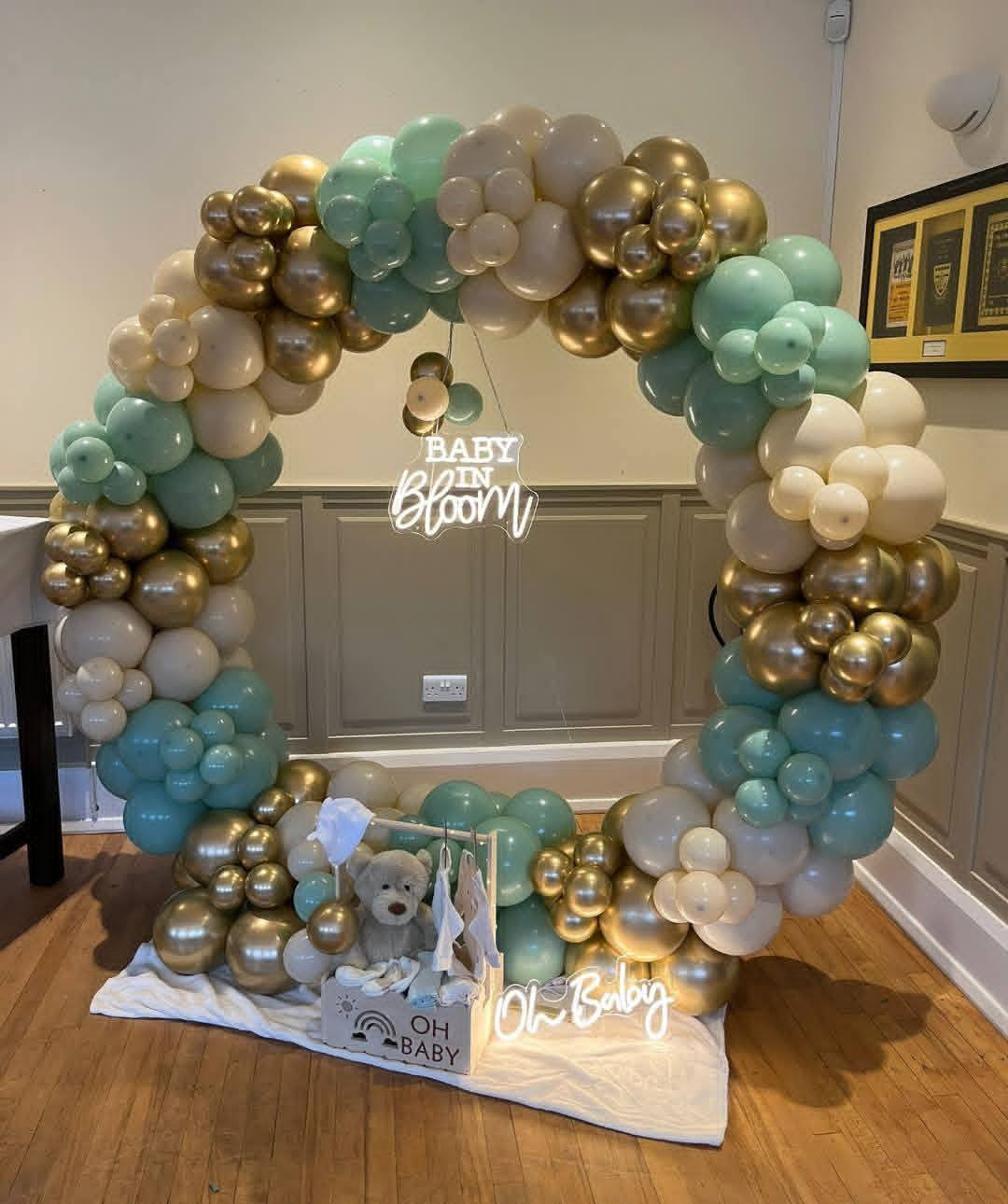 Baby in bloom decoration