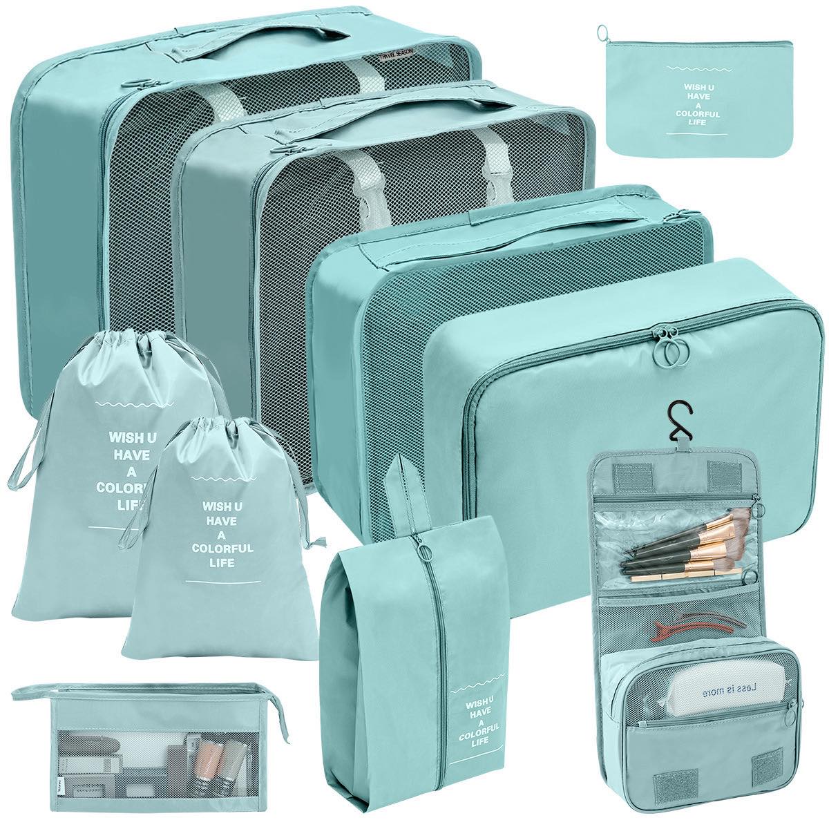 11 pc packing cubes / suitcase organizers