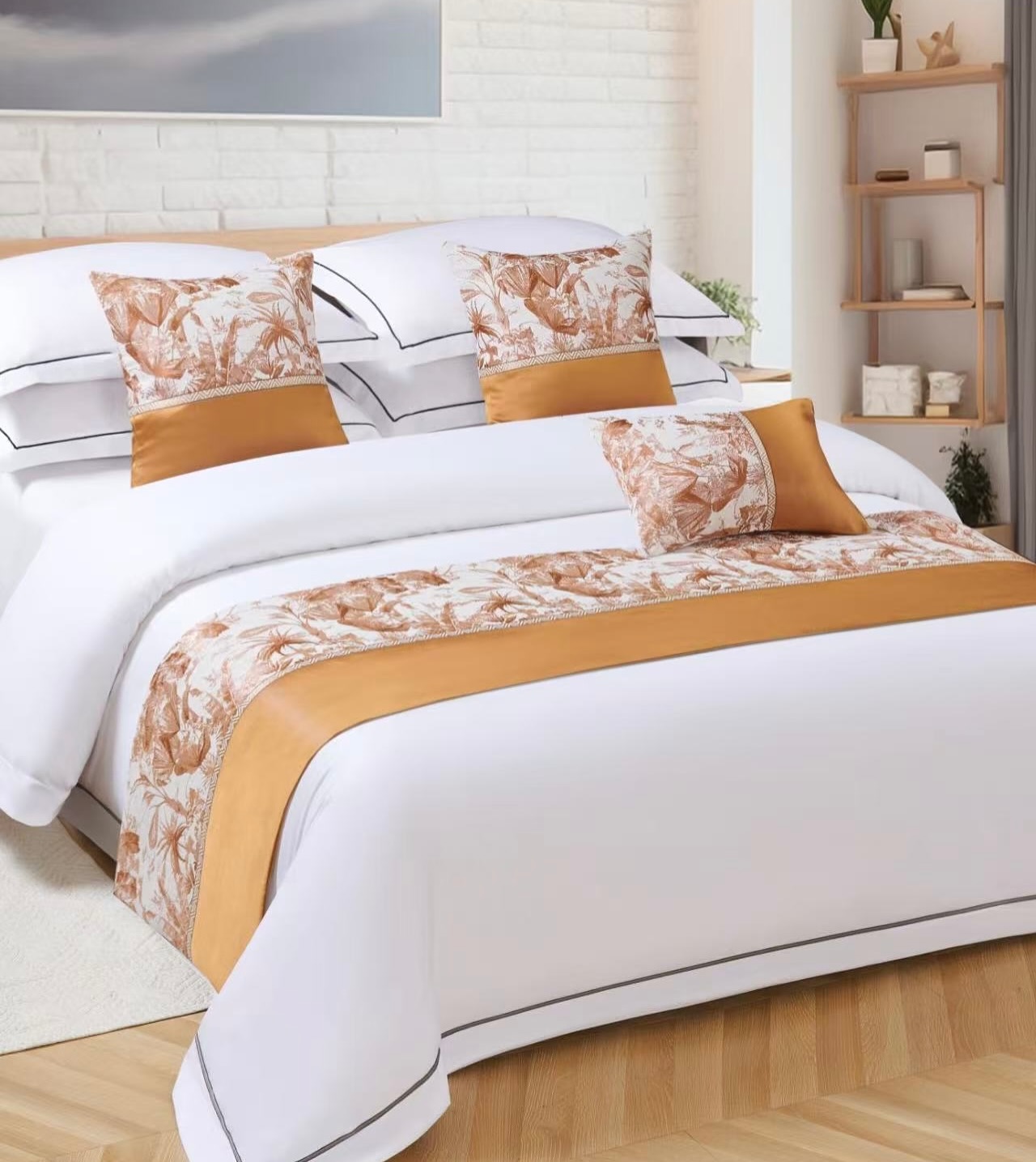 Bed runner’s with 2 cushion  covers